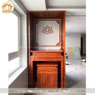 Bàn thờ gỗ hương đá đẹp độc đáo GC80