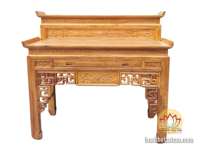 Mẫu bàn thờ 2 tầng gỗ gõ đỏ đơn giản, đẹp tinh tế
