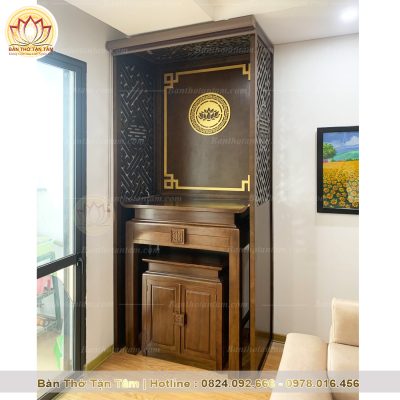 Bàn thờ chung cư nhỏ gọn ấm cúng Thọ Khang TT110
