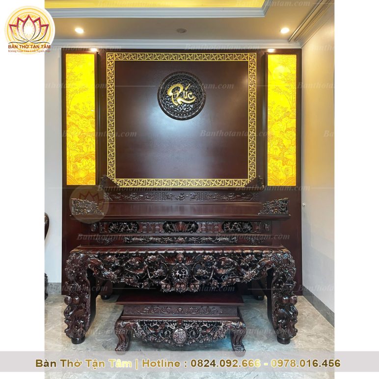Mẫu phòng thờ đẹp tứ linh ĐG08